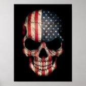 Poster Drapeau américain sur noir (Devant)
