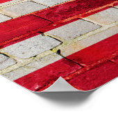 Poster Drapeau américain sur un mur de briques (Coin)