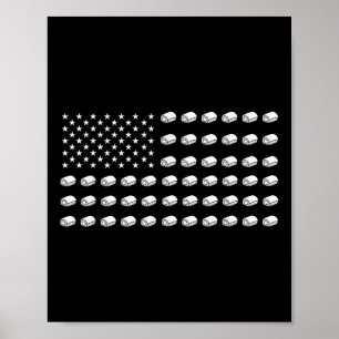 Poster Drapeau Américain Sushi Nourriture Usa Patriotisme
