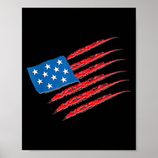 Poster Drapeau américain tendance États-Unis Premier Patr