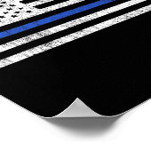Poster Drapeau américain Thin Blue Line Défendre la polic (Coin)
