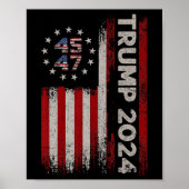 Poster Drapeau américain Trump 2024 (Devant)