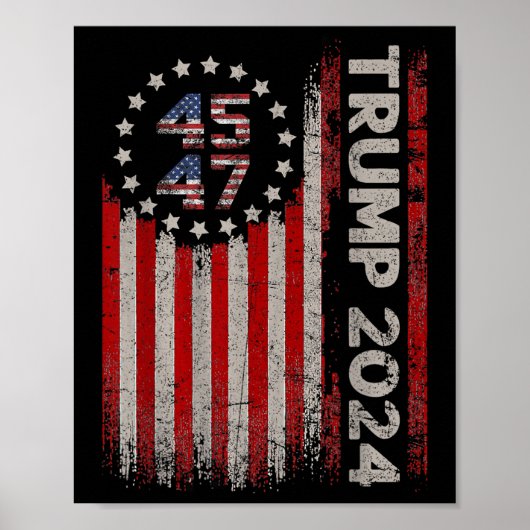 Poster Drapeau américain Trump 2025 45 (Devant)