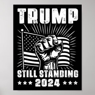 Poster Drapeau américain Trump 2025 toujours debout Donal