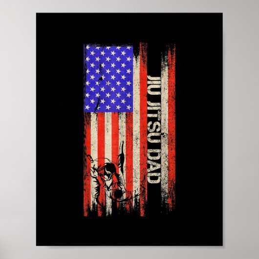 Poster Drapeau américain vintage Drapeau brésilien Jiu Ji (Devant)