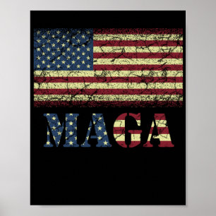 Poster Drapeau américain vintage Grunge MAGA