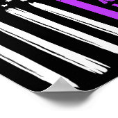 Poster Drapeau américain violet fibromyalgie (Coin)
