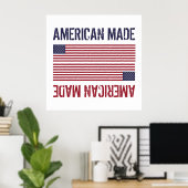 Poster Drapeau American Made, États-Unis (Bureau à domicile)