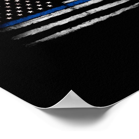 Poster Drapeau American Thin Blue Line (Coin)