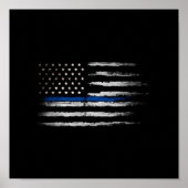 Poster Drapeau American Thin Blue Line (Devant)