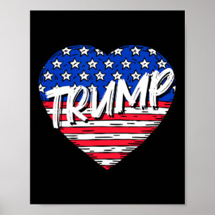 Poster Drapeau amour du coeur Trump