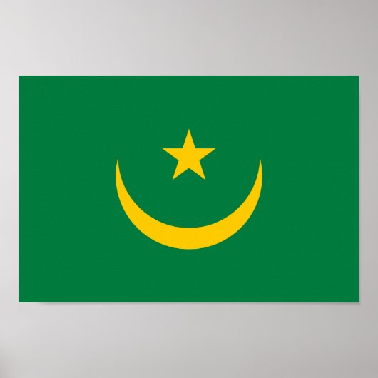 Poster Drapeau ancien de Mauritanie (Devant)