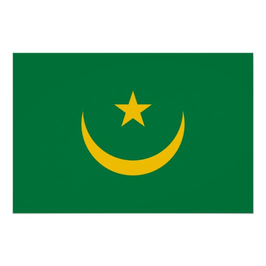 Poster Drapeau ancien de Mauritanie (Devant)