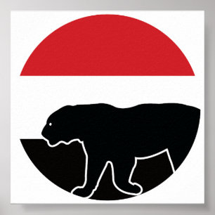 Poster Drapeau animal national du Yémen léopard