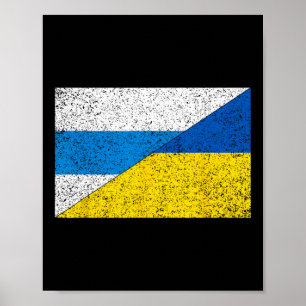 Poster Drapeau anti-guerre russe Drapeau ukrainien Net Vo