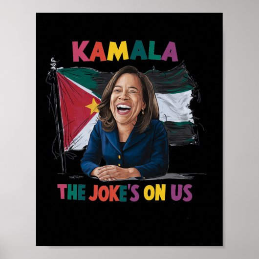 Poster Drapeau Anti Kamala Harris Palestine (Devant)