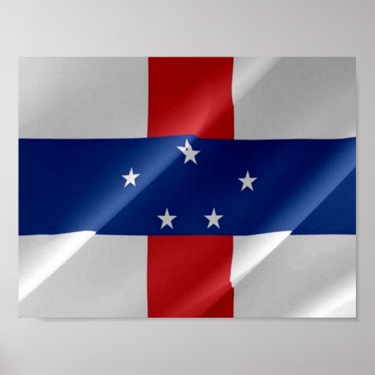 Poster DRAPEAU - Antilles Pays-Bas - (Devant)