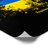 Poster Drapeau aquarelle ukrainien (Coin)