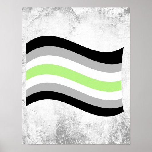 Poster Drapeau arc-en-ciel agender (Devant)