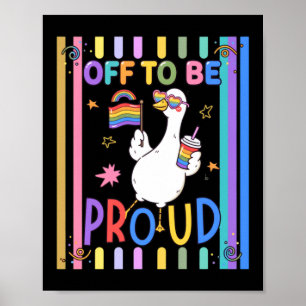 Poster Drapeau arc-en-ciel de la fierté de l'oie Fête amu