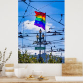 Poster Drapeau arc-en-ciel de la rue Castro San Francisco (Cuisine)