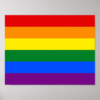 Poster Drapeau arc-en-ciel du Gay pride LGBT à 6 bandes