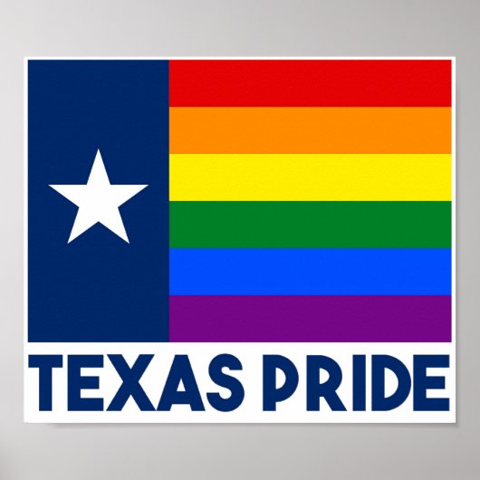 Poster Drapeau arc-en-ciel du Gay pride LGBT du Texas (Devant)