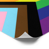 Poster Drapeau arc-en-ciel gay pride progressiste LGBTQIA (Coin)