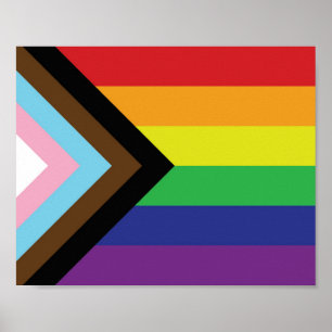 Poster Drapeau arc-en-ciel gay pride progressiste LGBTQIA