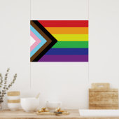 Poster Drapeau arc-en-ciel gay pride progressiste LGBTQIA (Cuisine)