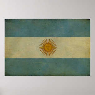 Poster Drapeau argentin d'âge vintage