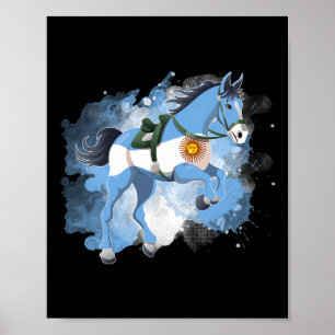 Poster Drapeau Argentine équitation