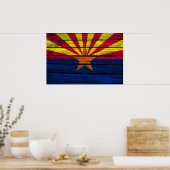 Poster Drapeau Arizona Bois rustique (Cuisine)