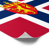 Poster Drapeau/Armoiries de Norvège (Coin)