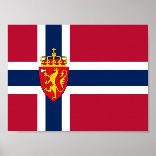 Poster Drapeau/Armoiries de Norvège (Devant)