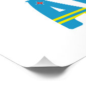 Poster Drapeau Aruba Aruba Personnalisation noire (Coin)