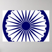 Poster Drapeau Ashoka Chakra, Inde (Devant)