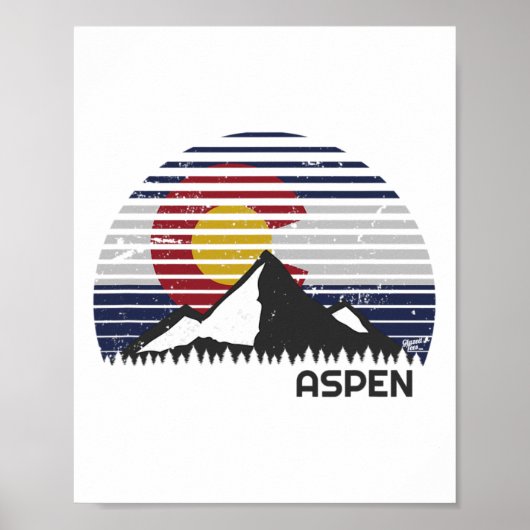 Poster Drapeau Aspen Colorado - Co Mountain (Devant)