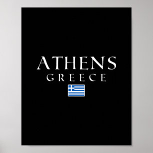 Poster Drapeau Athènes Grèce Vacances Athènes Souvenir Gr