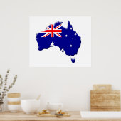 Poster Drapeau australien et forme du pays (Cuisine)