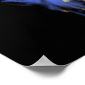 Poster Drapeau australien Taureau sur noir (Coin)