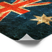 Poster Drapeau australien Vintage rayé et usé (Coin)