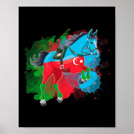 Poster Drapeau Azerbaïdjan (Devant)