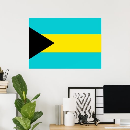 Poster Drapeau Bahamas (Bureau à domicile)