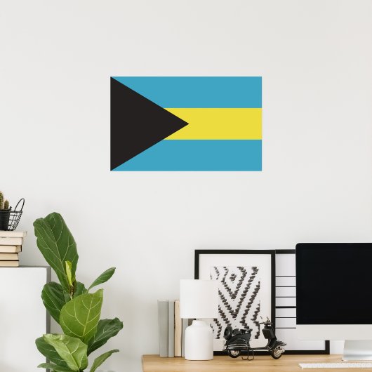 Poster Drapeau Bahamas (Bureau à domicile)