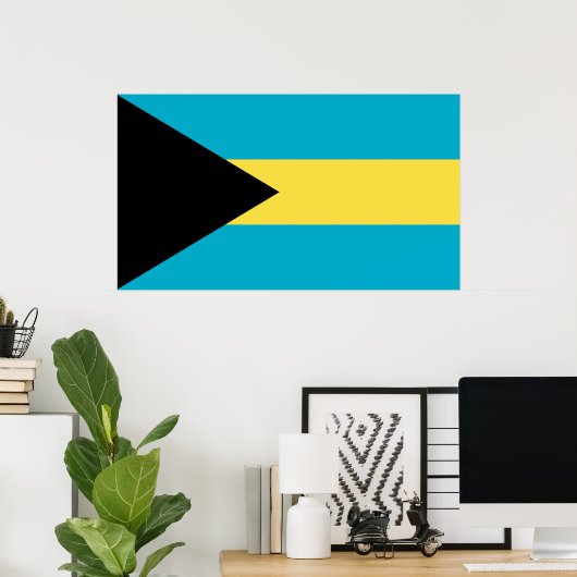 Poster Drapeau bahaméen (Bureau à domicile)