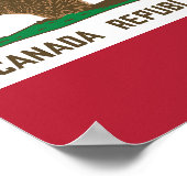 Poster Drapeau Beaver Canada Republic California (Coin)