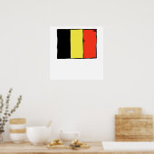 Poster Drapeau Belgique (Cuisine)
