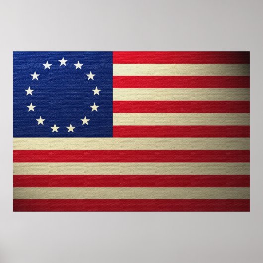 Poster Drapeau Betsy Ross Annulé Antiquité (Devant)