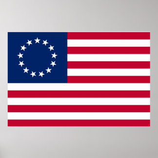 Poster Drapeau Betsy Ross Drapeau Vintage américain Drape